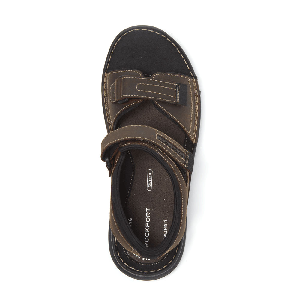 Rockport Sandals For Mens Brown - Darwyn Quarter Strap - JN3612578